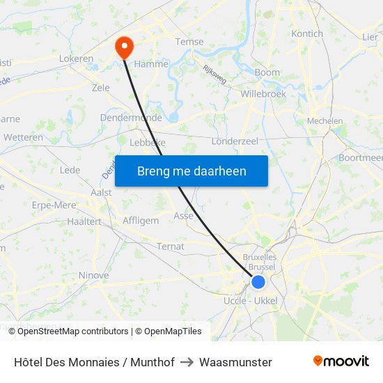 Hôtel Des Monnaies / Munthof to Waasmunster map