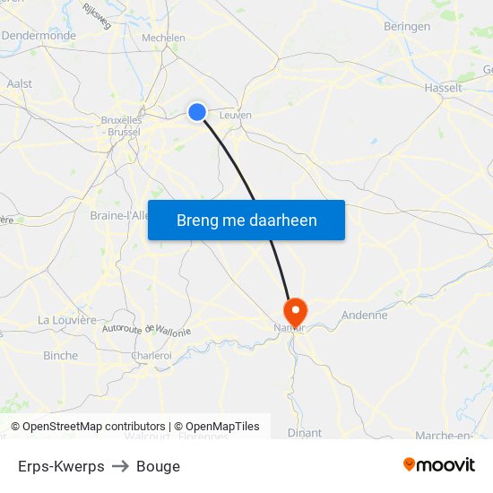 Erps-Kwerps to Bouge map