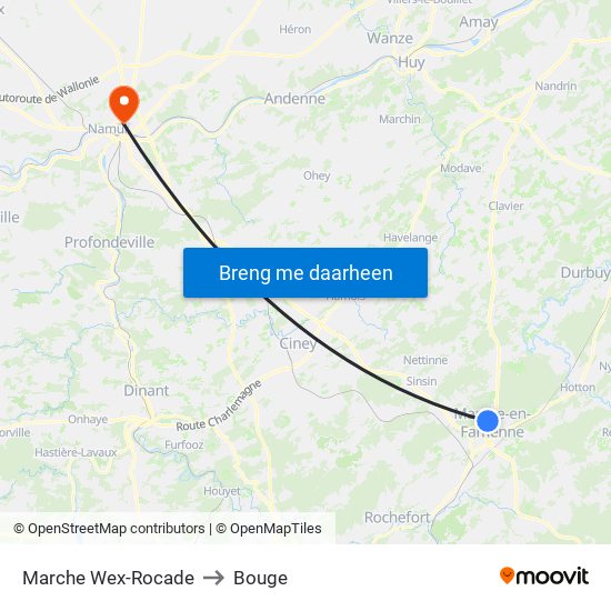 Marche Wex-Rocade to Bouge map