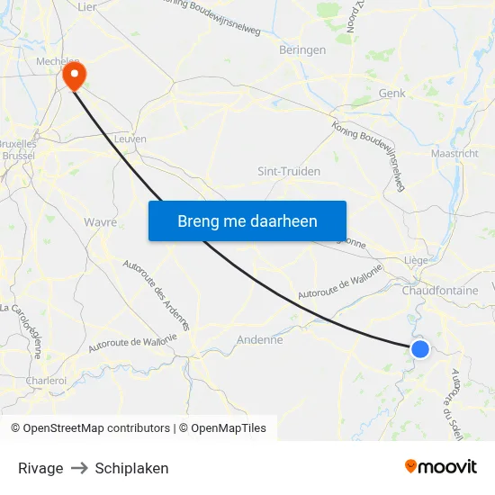 Rivage to Schiplaken map