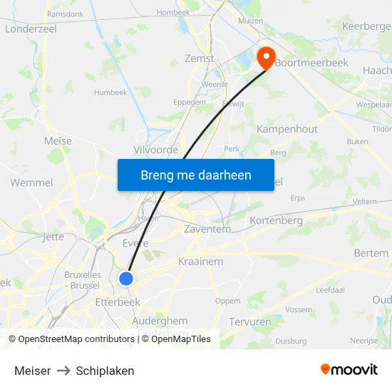 Meiser to Schiplaken map