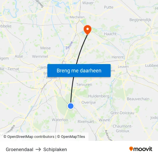 Groenendaal to Schiplaken map