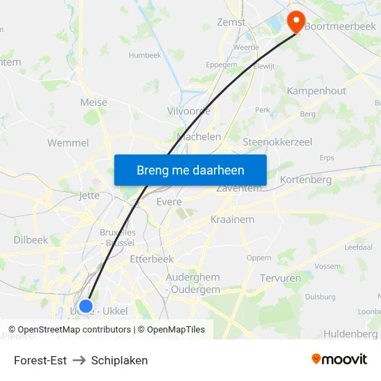 Forest-Est to Schiplaken map