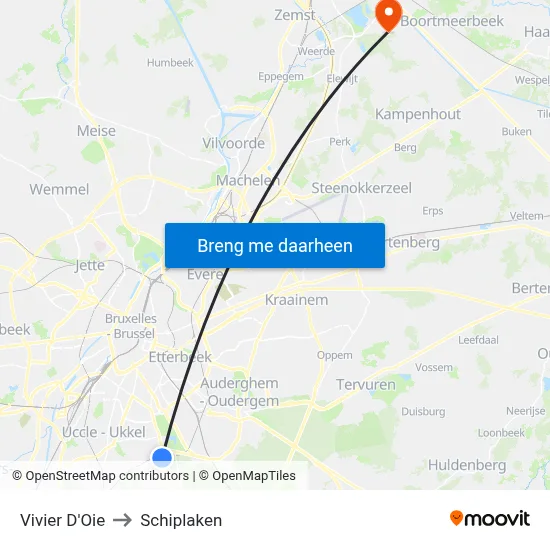 Vivier D'Oie to Schiplaken map