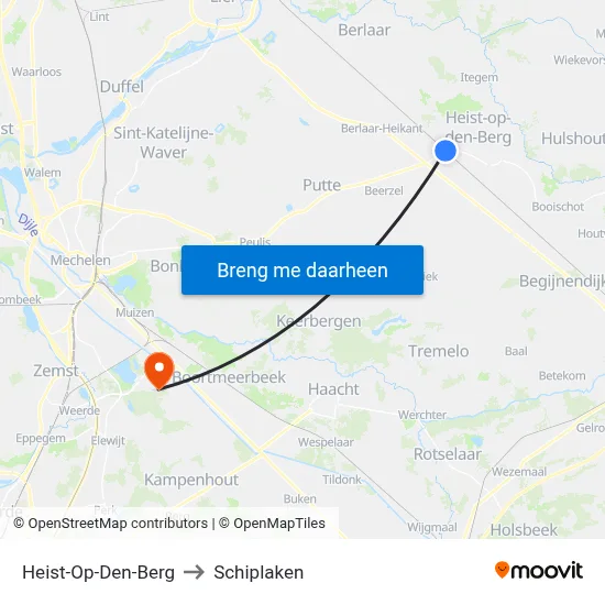 Heist-Op-Den-Berg to Schiplaken map