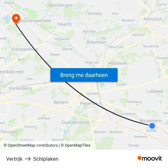 Vertrijk to Schiplaken map