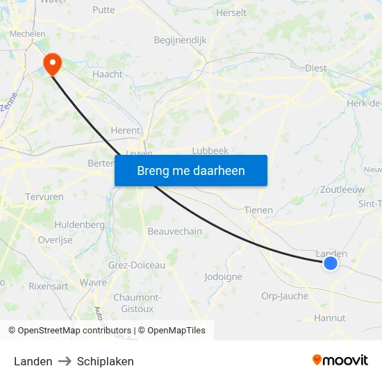 Landen to Schiplaken map