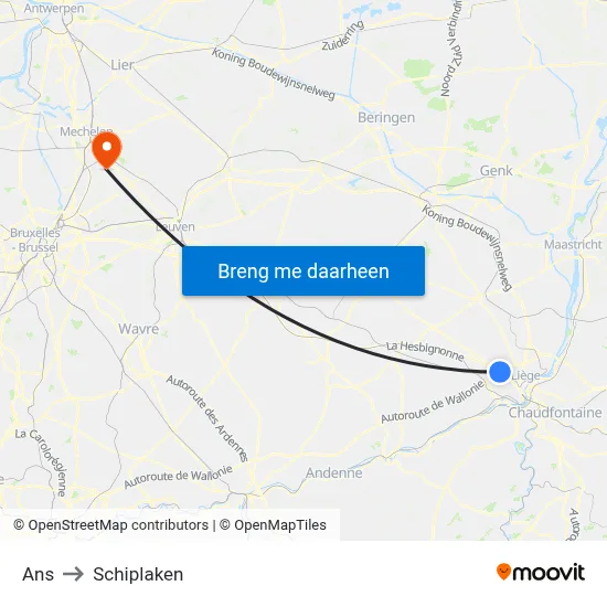 Ans to Schiplaken map