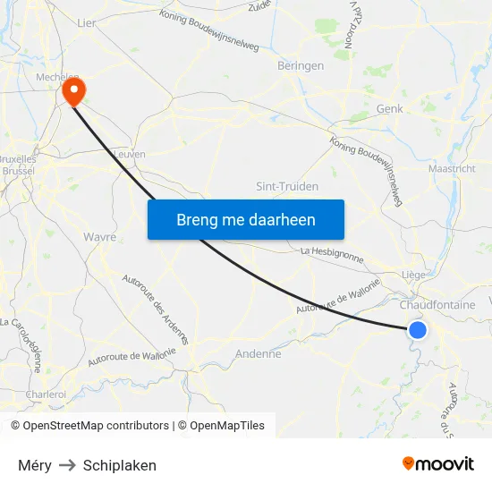 Méry to Schiplaken map