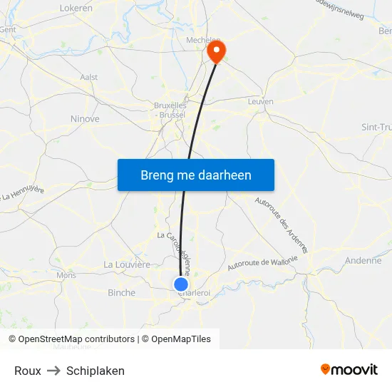 Roux to Schiplaken map