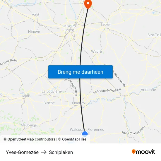 Yves-Gomezée to Schiplaken map