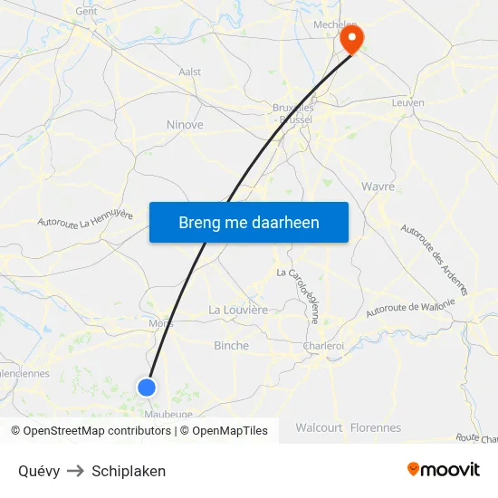 Quévy to Schiplaken map