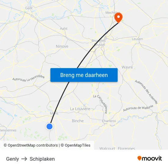 Genly to Schiplaken map