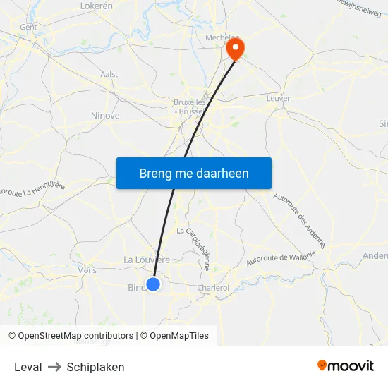 Leval to Schiplaken map
