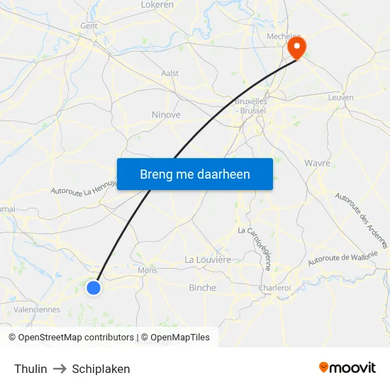 Thulin to Schiplaken map