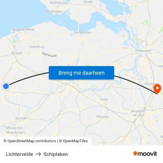 Lichtervelde to Schiplaken map