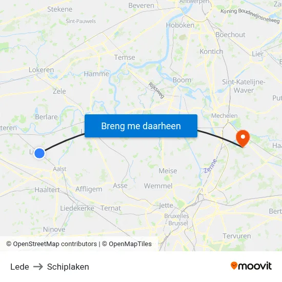 Lede to Schiplaken map