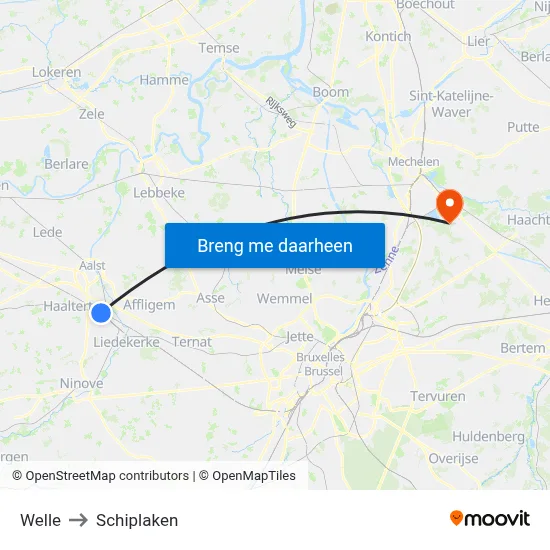 Welle to Schiplaken map