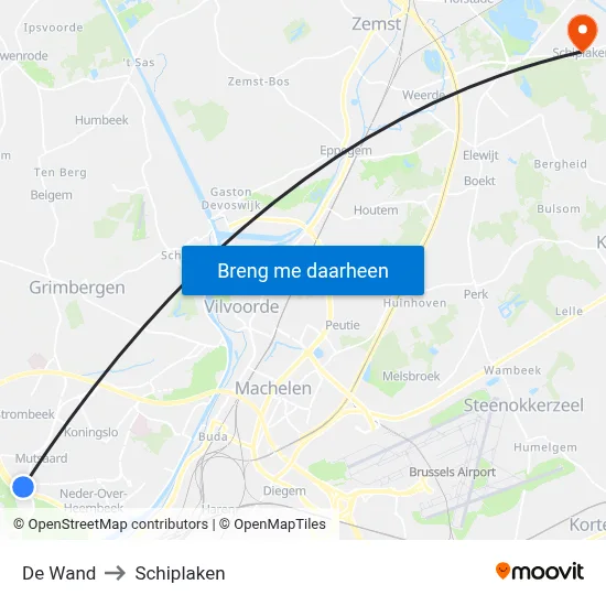 De Wand to Schiplaken map