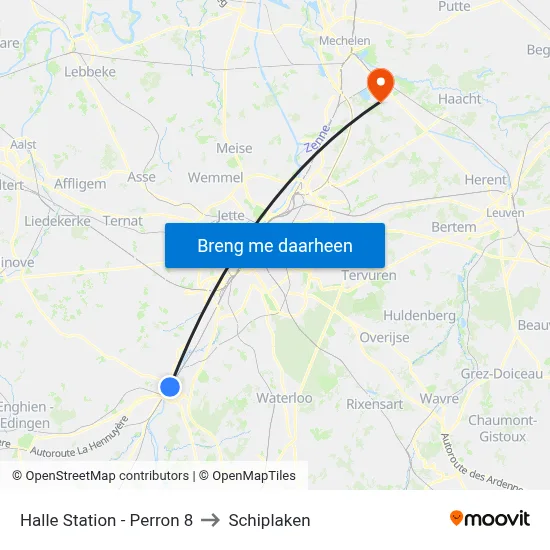 Halle Station - Perron 8 to Schiplaken map