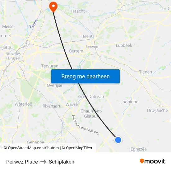 Perwez Place to Schiplaken map