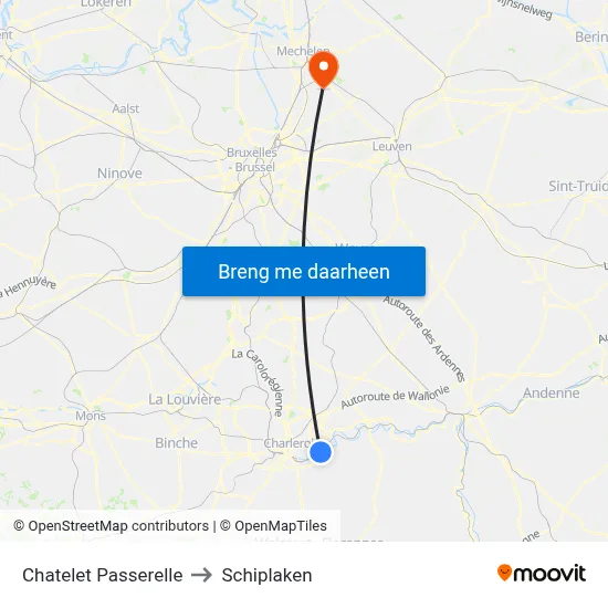 Chatelet Passerelle to Schiplaken map