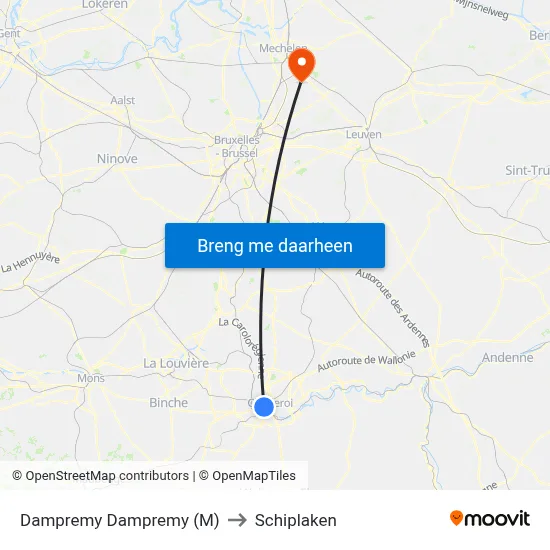 Dampremy Dampremy (M) to Schiplaken map