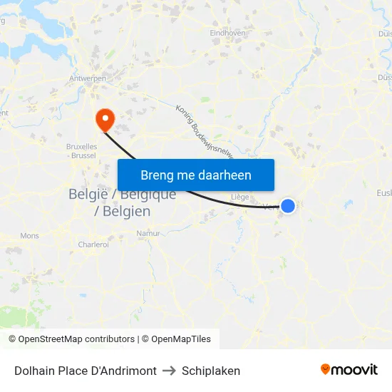 Dolhain Place D'Andrimont to Schiplaken map