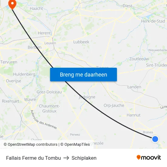 Fallais Ferme du Tombu to Schiplaken map