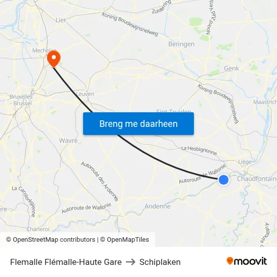 Flemalle Flémalle-Haute Gare to Schiplaken map