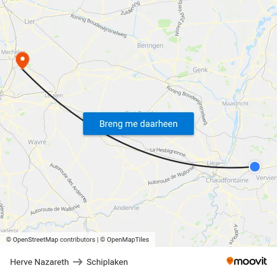 Herve Nazareth to Schiplaken map