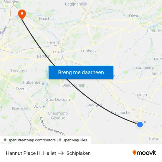 Hannut Place H. Hallet to Schiplaken map