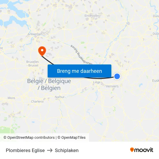 Plombieres Eglise to Schiplaken map