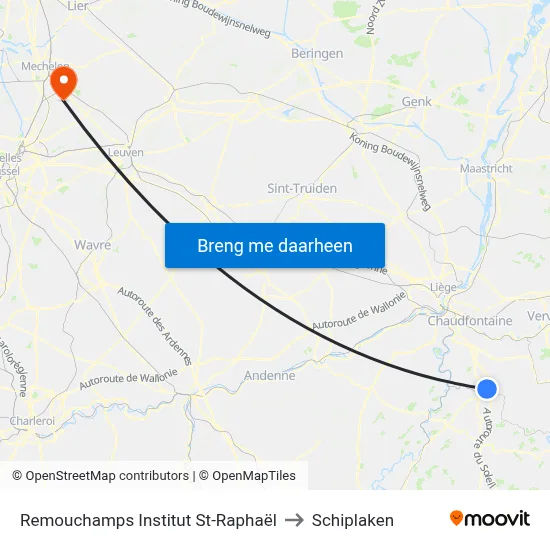 Remouchamps Institut St-Raphaël to Schiplaken map