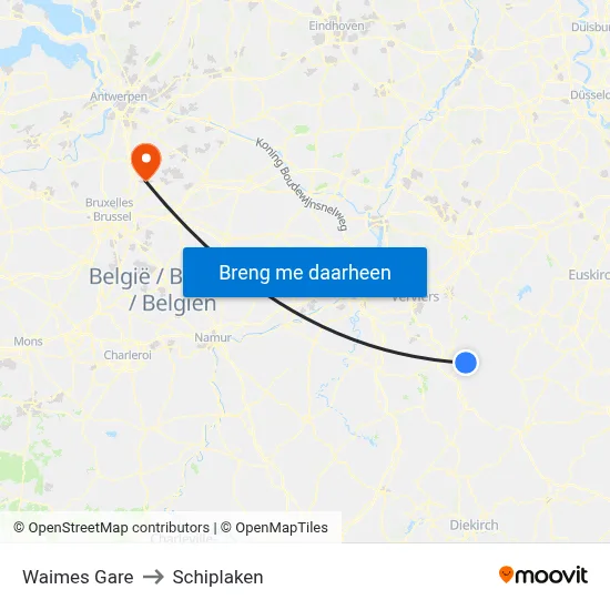 Waimes Gare to Schiplaken map