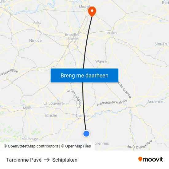 Tarcienne Pavé to Schiplaken map