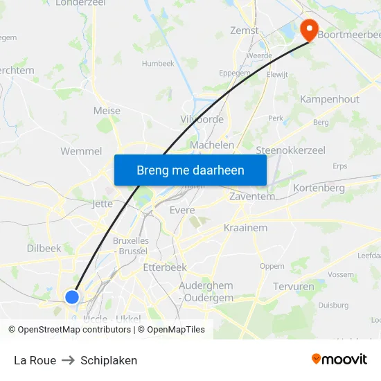 La Roue to Schiplaken map