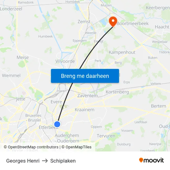 Georges Henri to Schiplaken map