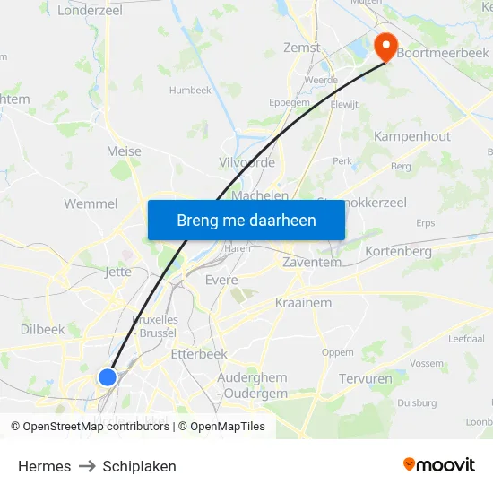 Hermes to Schiplaken map