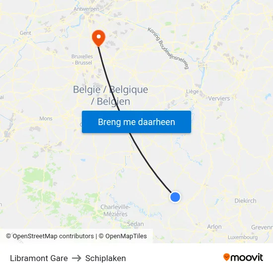 Libramont Gare to Schiplaken map