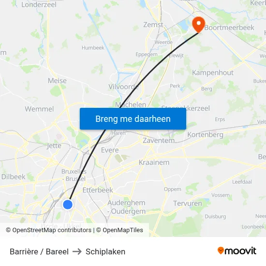 Barrière / Bareel to Schiplaken map