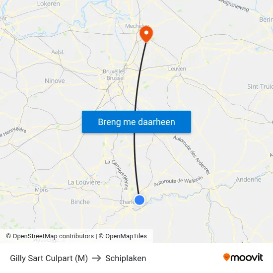 Gilly Sart Culpart (M) to Schiplaken map