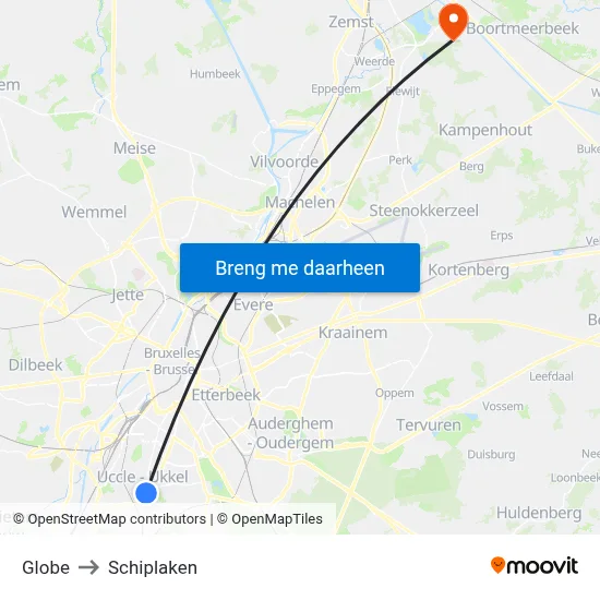 Globe to Schiplaken map