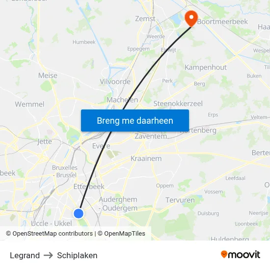 Legrand to Schiplaken map