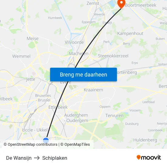 De Wansijn to Schiplaken map