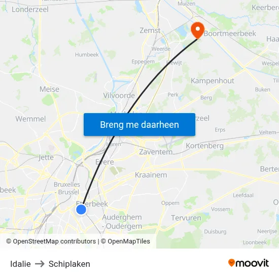 Idalie to Schiplaken map