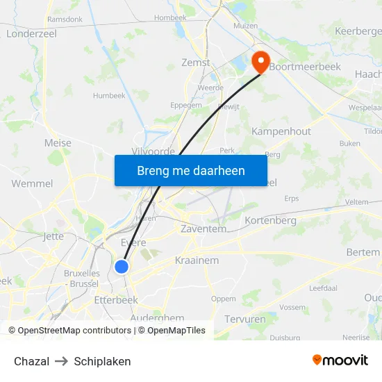 Chazal to Schiplaken map