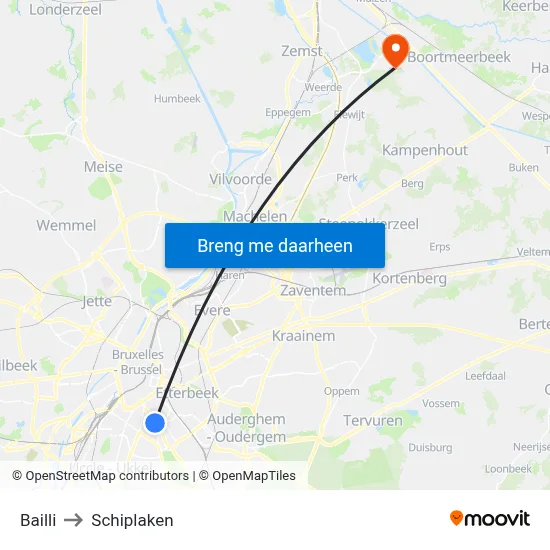 Bailli to Schiplaken map