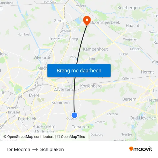 Ter Meeren to Schiplaken map