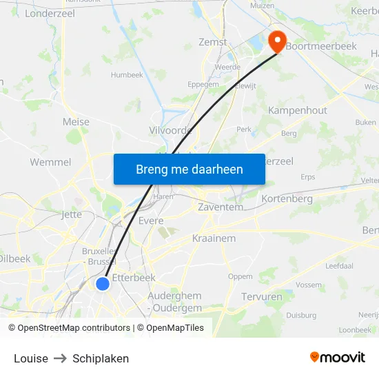 Louise to Schiplaken map